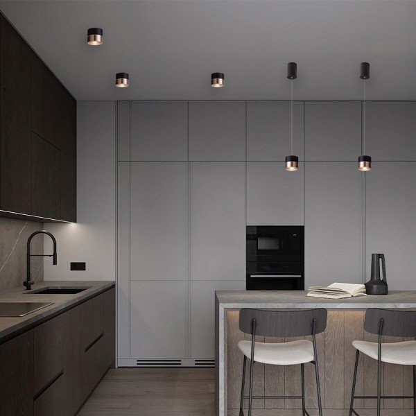 JUNIPER stropní černá/zlatá 230V LED 15W 30° 3000K - RED - DESIGN RENDL