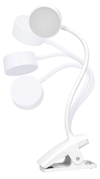 SOLIGHT LED stolní nabíjecí lampička, 2W, 210lm, 3CCT, bílá, clip