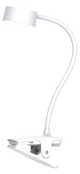 SOLIGHT LED stolní nabíjecí lampička, 2W, 210lm, 3CCT, bílá, clip