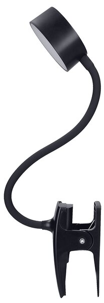 SOLIGHT LED stolní nabíjecí lampička, 2W, 210lm, 3CCT, černá, clip