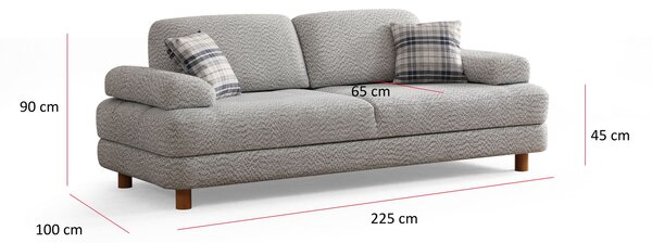 Rozkládací pohovka Nicel (šedá + modrá) (s úl. prostorem)