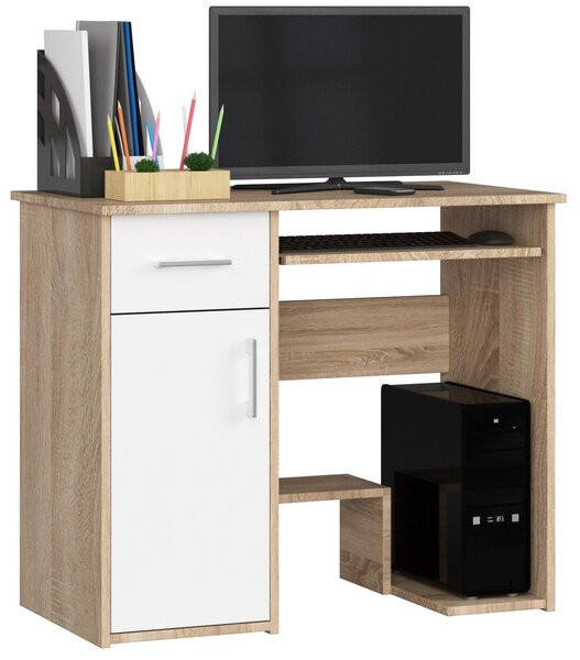 Ak furniture Volně stojící psací stůl Jay 90 cm dub sonoma/bílý
