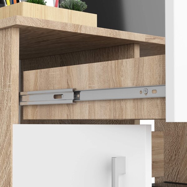 Ak furniture Volně stojící psací stůl Jay 90 cm dub sonoma/bílý