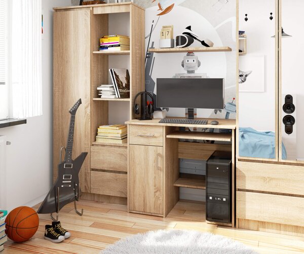 Ak furniture Volně stojící psací stůl Jay 90 cm dub sonoma