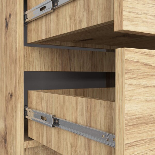 Ak furniture Komoda Kuba 60 cm - 4 šuplíky dub artisan