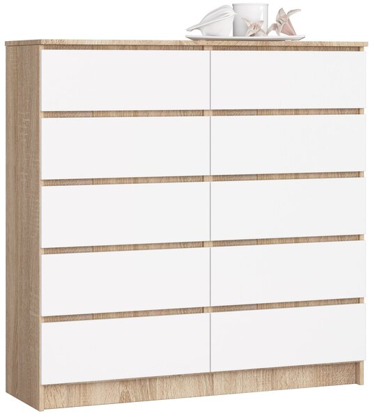 Ak furniture Komoda Kuba 120 cm dub sonoma/bílá