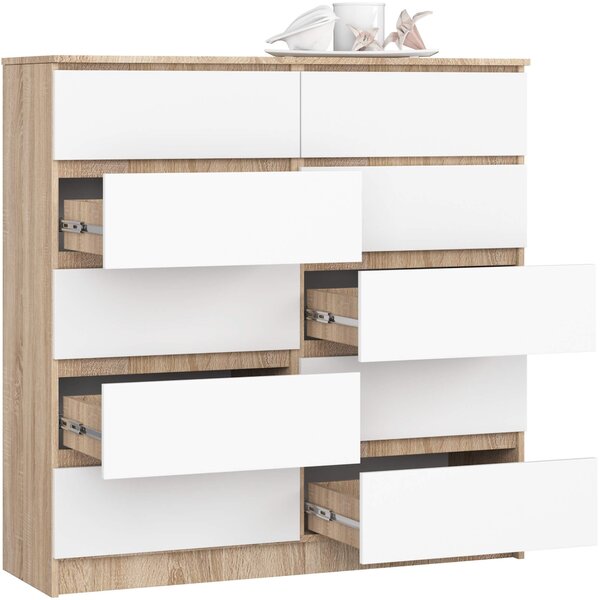 Ak furniture Komoda Kuba 120 cm dub sonoma/bílá