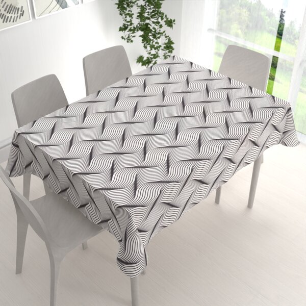 Biante Dekorační obdélníkový ubrus PML-042 Černo-bílé vlnění 50x100 cm