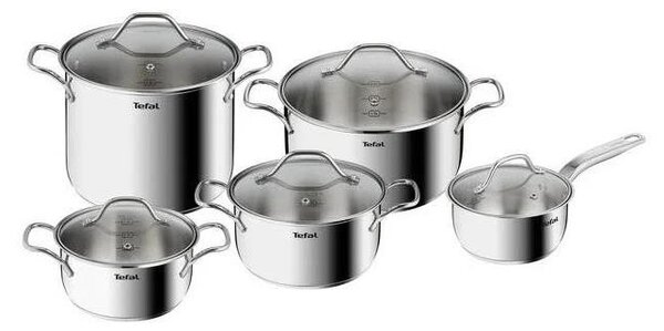 Tefal - Sada hrnců 10 ks INTUITION nerez