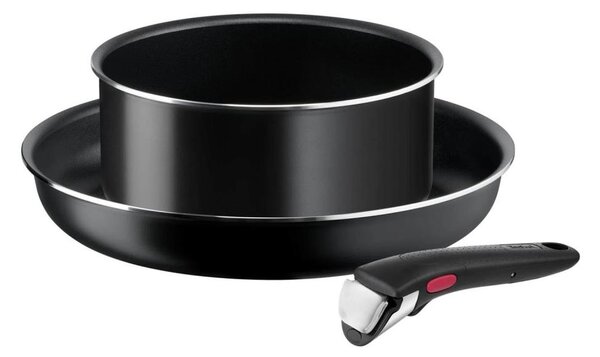 Tefal - Sada nádobí 3 ks INGENIO EASY COOK & CLEAN BLACK
