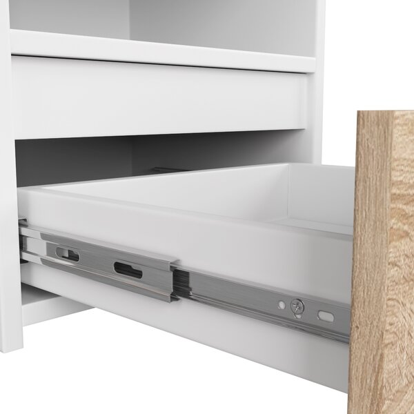 Ak furniture Noční stolek CL1 40 cm bílý/dub sonoma