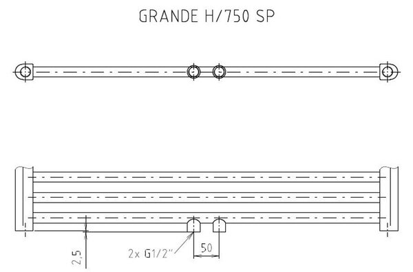 EBS GRANDE G7597RBSP Radiátor kombinovaný, 75x97cm, černý samet