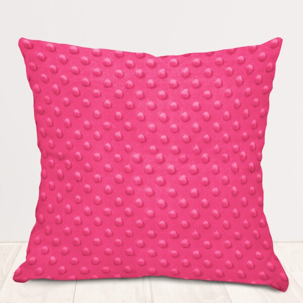 Biante Dětský povlak na polštář Minky 3D puntíky MKP-009 Fuchsiový 30 x 50 cm