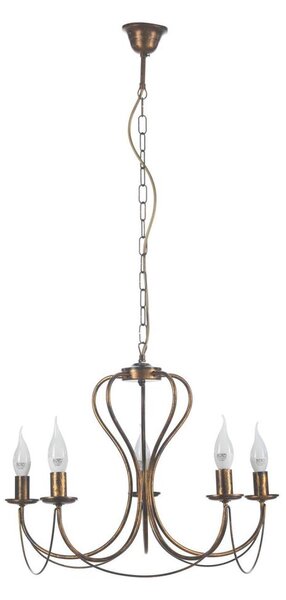 ONLI - Lustr na řetězu CANDELA 5xE14/6W/230V bronzová
