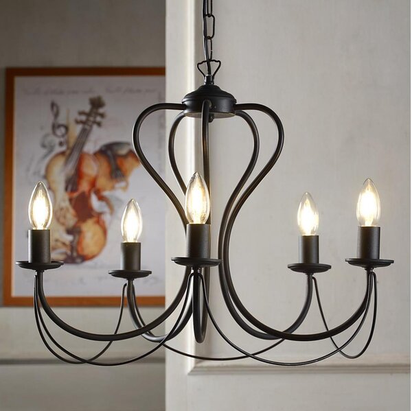 ONLI - Lustr na řetězu CANDELA 5xE14/6W/230V černá