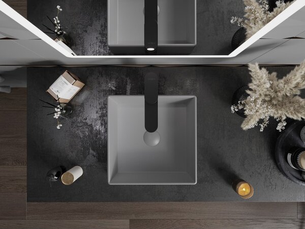 Mexen Goya, umyvadlo na desku 35 x 35 cm, světle šedá matná, 22183561