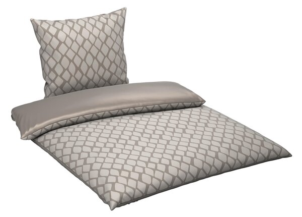 OBOUSTRANNÉ POVLEČENÍ, satén, barvy stříbra, bílá, 155/220 cm Dieter Knoll - Online Only povlečení, Online Only