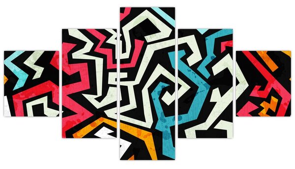 Obraz grafické abstrakce (125x70 cm)