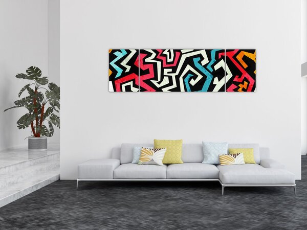 Obraz grafické abstrakce (170x50 cm)