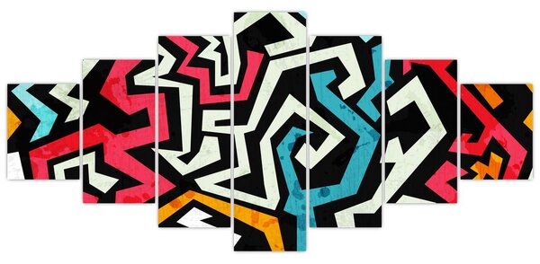 Obraz grafické abstrakce (210x100 cm)