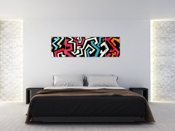 Obraz grafické abstrakce (170x50 cm)