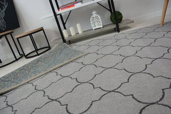 Koberec SENSE Micro 81220 stříbrný/antracit TRELLIS