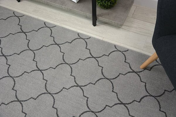 Koberec SENSE Micro 81220 stříbrný/antracit TRELLIS