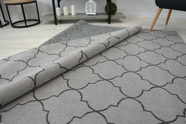 Koberec SENSE Micro 81220 stříbrný/antracit TRELLIS