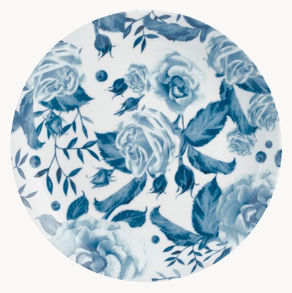 Sada porcelánových mělkých talířů Blue Rose, 6 dílů