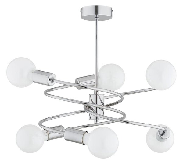 Lustr na tyči DISCO 6xE27/60W/230V lesklý chrom