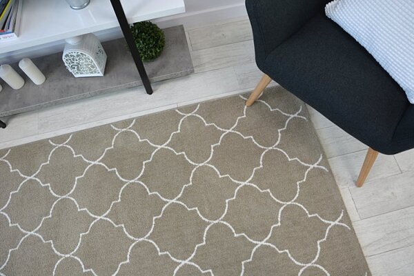 Koberec SENSE Micro 81220 bež/bílý TRELLIS