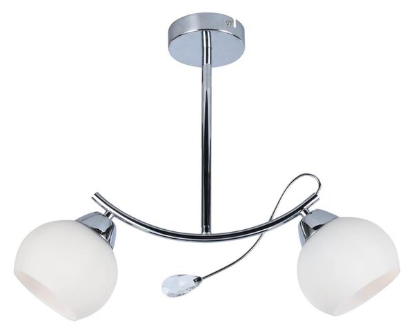 Lustr na tyči CONNOR 2xE27/15W/230V lesklý chrom/bílá