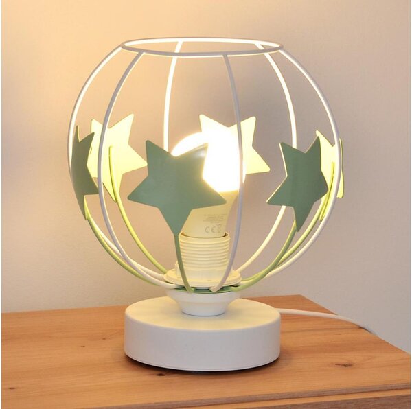 Dětská stolní lampa STARS 1xE27/15W/230V zelená/bílá