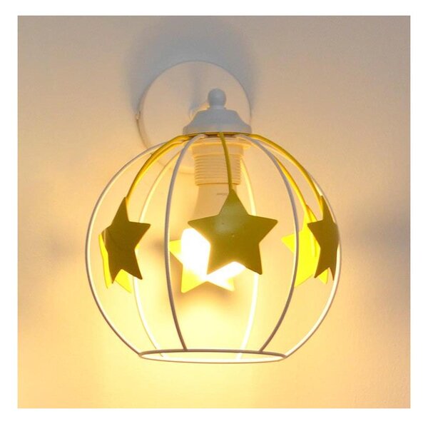Dětská nástěnná lampa STARS 1xE27/15W/230V žlutá/bílá