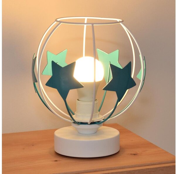 Dětská stolní lampa STARS 1xE27/15W/230V tyrkysová/bílá