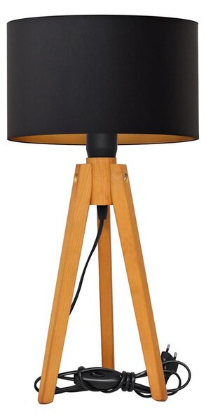 Stolní lampa ALBA 1xE27/15W/230V černá/zlatá/dub
