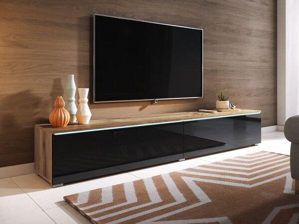 TV stolek Dlone 180, Barva: černý grafit, Osvětlení: osvětlení LED - bílé Mirjan24 5903211138959
