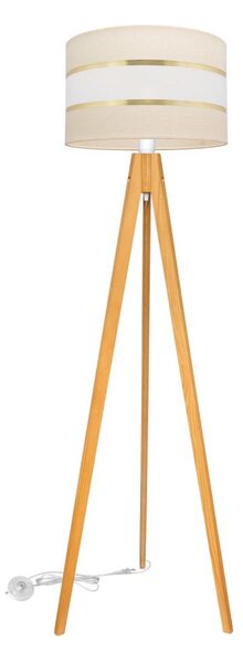 Stojací lampa HELEN 1xE27/15W/230V krémová/zlatá/dub