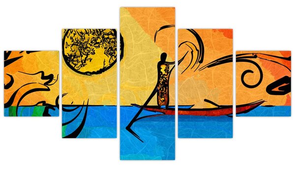 Obraz starověké malby (125x70 cm)