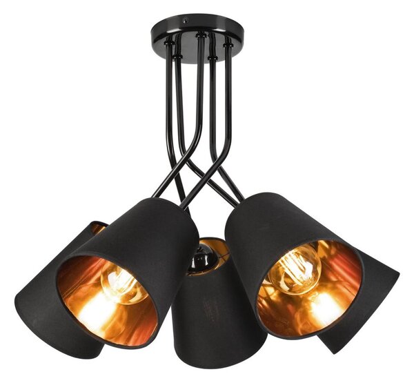 Lustr na tyči IRMA 5xE27/60W/230V černá