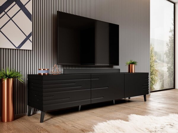 Televizní skříňka Doppo 3D, Barva: černá 5903211072543