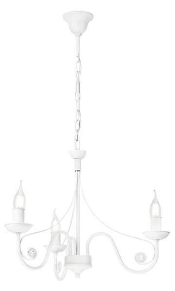 Lustr na řetězu DONATO 3xE14/40W/230V bílá