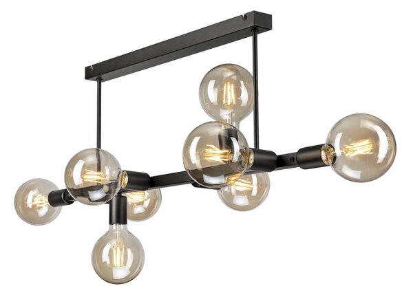 Lustr na tyči ASTRID 8xE27/60W/230V černá