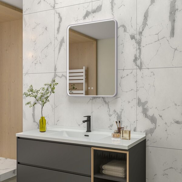 EBS Deira Zrcadlo hranaté 60x80 cm, kartáčovaná gunmetal DEIRAZ6080LEDSGGK