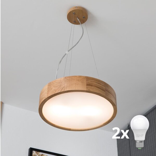 Brilagi - LED Lustr na lanku CARVALHO 2xE27/60W/230V dub pr. 37 cm