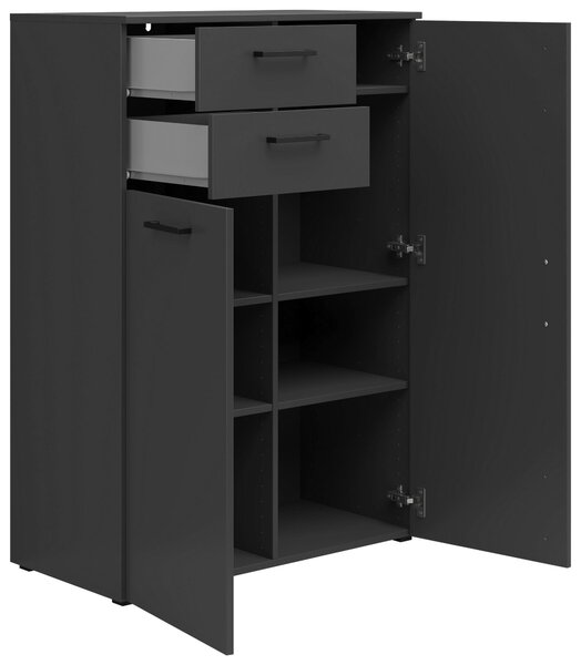 KOMODA, barvy grafitu, 80/115/40 cm Carryhome - Široké komody