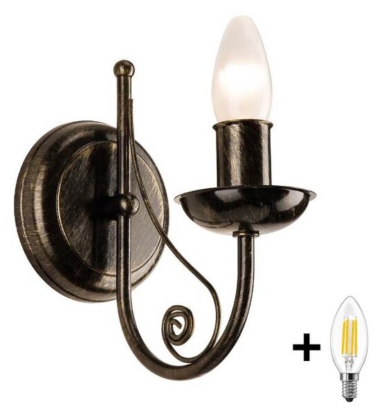 Brilagi - LED Nástěnné svítidlo STEFANO 1xE14/40W/230V černá patina