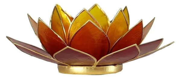 Milujeme Kameny Svícen na čajovou svíčku - lotosový květ - oranžový
