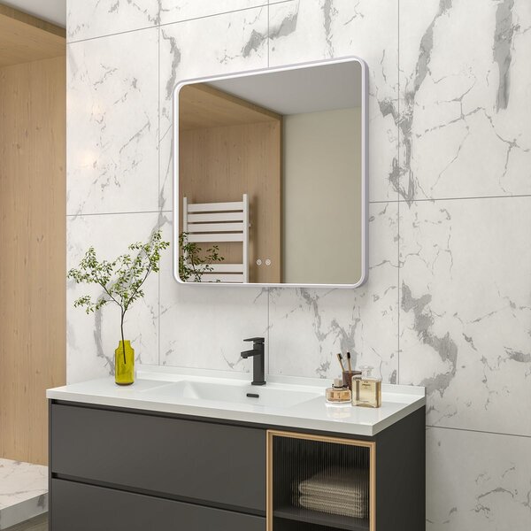 EBS Deira Zrcadlo hranaté 80x80 cm, kartáčovaná gunmetal DEIRAZ8080LEDSGGK