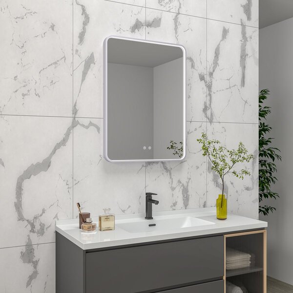 EBS Deira Zrcadlo hranaté 60x80 cm, kartáčovaná gunmetal DEIRAZ6080LEDSGGK